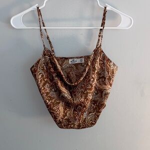 silky cowl neck tank top